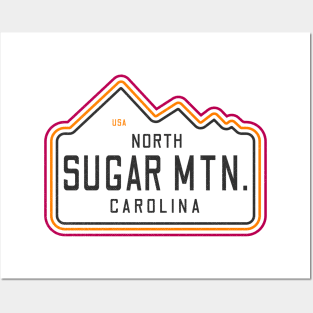 Visiting NC Mountain Cities Sugar Mountain, NC Neon Range Posters and Art